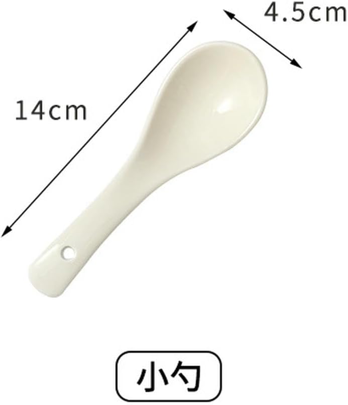 Vintage Rice Bowls ，Ceramic Tableware Rice BowlHousehold minimalist ceramic tableware, Chinese-style creative high,(4 small spoons)