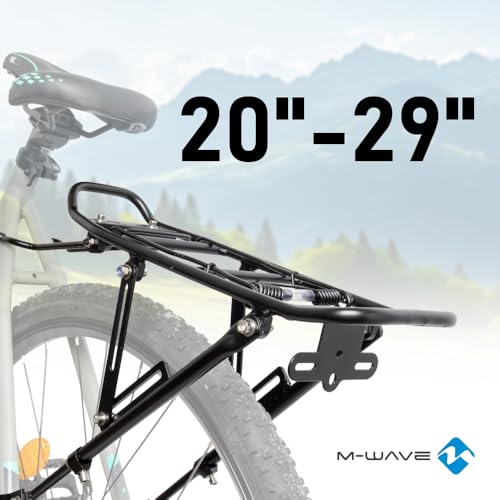 Fahrrad Gepäckträger aus Aluminium, ONE-4-ALL von M-WAVE, verstellbar für 20' - 29', flexible Befestigung, Schwarz