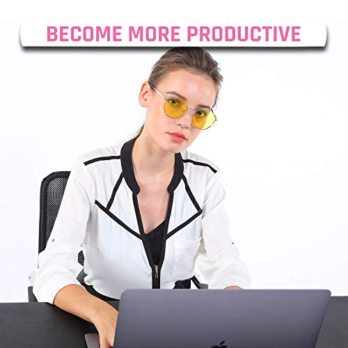 Image of KLIM Optics Blue Light Blocking Glasses - New Version - Bye Eye Strain and Fatigue while Gaming Glasses for PC Mobile TV