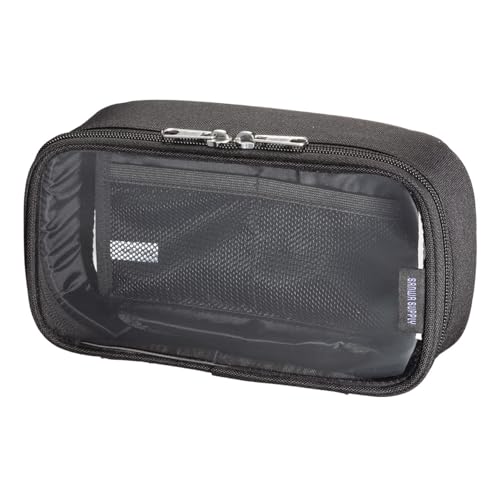 サンワダイレクト ガジェットポーチ クリア 間仕切り付き 大容量 トラベルポーチ ガジェットケース モバイルポーチ ペンポーチ 旅行 出張 小物入れ Mサイズ 200-BAGIN039CL