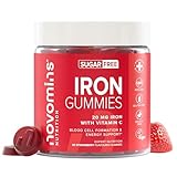 Hierro Suplemento 20 mg - Sin Azúcar - 60 Gominolas de Hierro y Vitamina C 24 mg - Vegano y Sin Gluten - para Energía y Sistema Inmunológico - para 1 Mes - Novomins