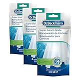 Dr. Beckmann Super Bianco Tende | Per tende dal bianco brillante | Formula ultra sbiancante | 80 g (Confezione da 3)