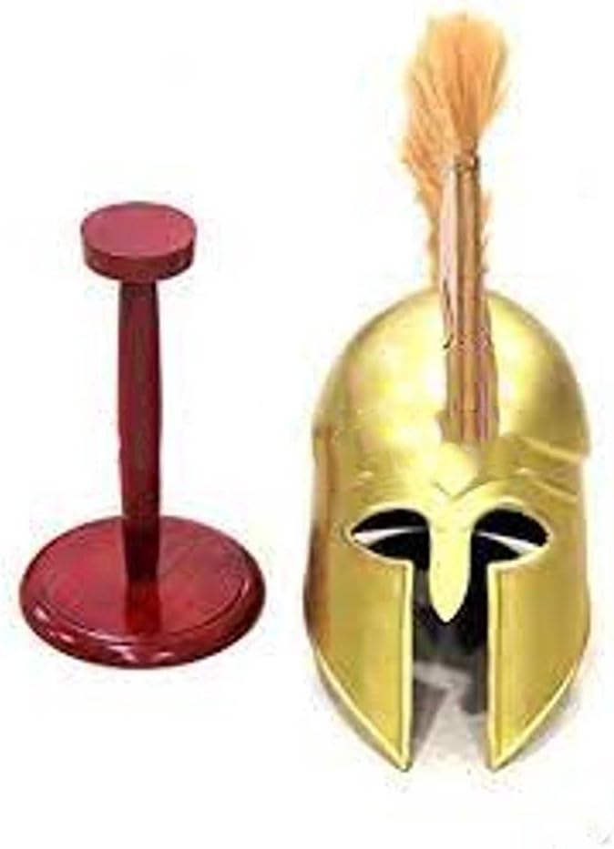 Greek Corinthian Helmet with Plume & Brass Finish by Nauticalmart