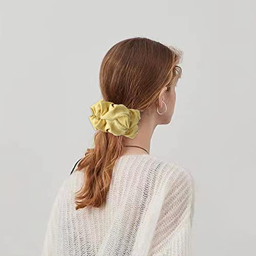 B.phne Extra Large Matte Scrunchies For Hair,Cotton Linen Hair Scrunchies For Women, Soft 5.2'' Big Oversized Scrunchies Scrunchy Hair Bands,Jumbo Scrunchies For Women Girls Hair Tie Bracelet, Scrunchie, Bulk, Hair Styling Accessories, Scrunchies For Girls, Christmas Gift 4 Pack #TOP3