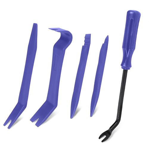 Image of 5PCS Auto Trim Removal Tool Kit, No-Scratch Plastic Pry Kit, Interior Fastener Remover Pry Tool Set for Car Door Clip Panel & Audio Dashboard Dismantle, Universal Car Accessories (Blue)