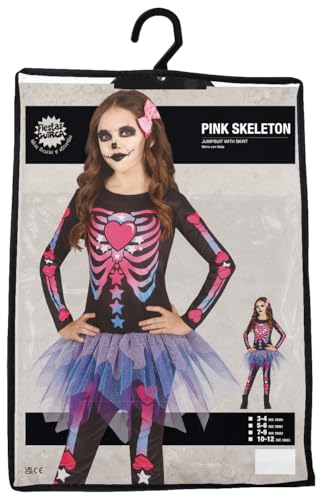 FIESTAS GUIRCA Disfraz de Esqueleto Rosa con Tutú - Disfraz Niña Halloween 5-6 Años
