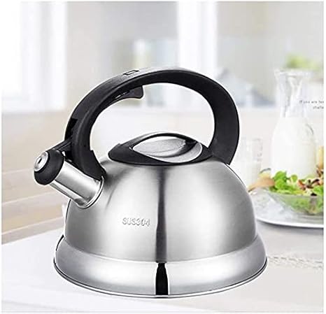 Amazon Eierfskiot Ih やかん ケトル キャンプ やかん おしゃれ やかんの麦茶 ティーポット家庭用ホイッスルトップストーブお湯ファッションカーブプレス304ステンレス鋼 人間工学に基づいたハンドル Color Silver Size 4l やかん ケトル オンライン通販