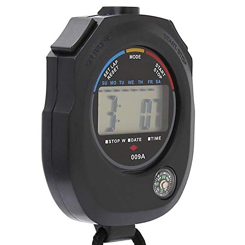 Foto von Digitale Sport Stoppuhr, Multifunktionaler Handheld LCD Timer with Großem Display Kalender Alarm Funktionen for Fußball Training Laufen Schwimmen Rennen