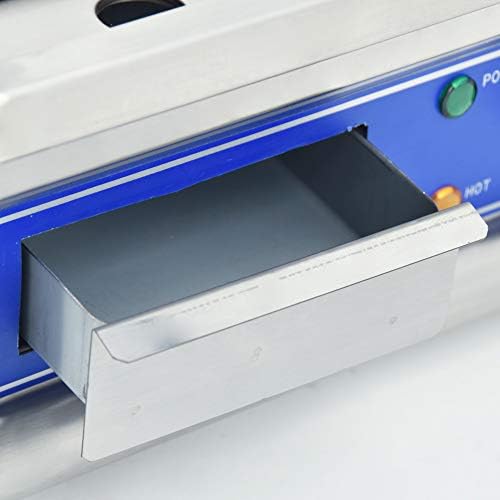 Taimiko Plancha électrique professionnelle en acier inoxydable Plaque de gril en fer lisse Demi-plat protection antiéclaboussures（Variété de styles） (TM-810)