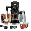 Ninja CFP305 DualBrew Pro 12 Cup Specialty Coffee Maker with Thermal Carafe Single Serve Grounds compatible with K Cup pods with 4 Brew Styles Hot Water System Frother BlackSilver Renewed