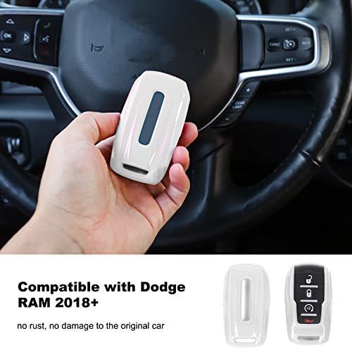 Image of Key Fob Case Cover Key Bag Holder Protection Shell Accessories for Dodge RAM 2018-2026,White