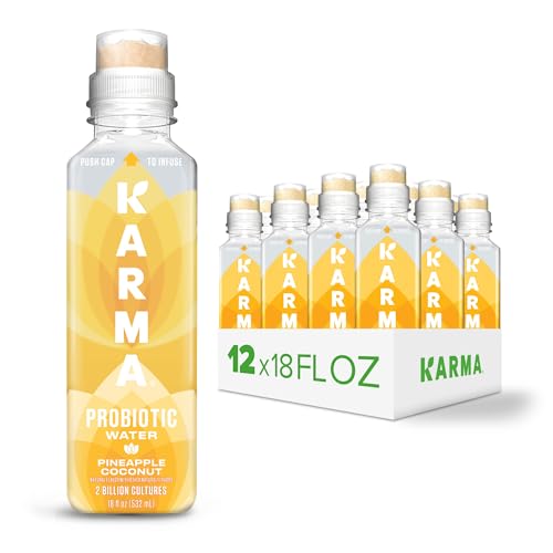 Image of Karma Probiotic Water - 12 Pack, Pineapple Coconut Drink - Immune & Gut Health Support