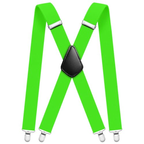 Aomig Mens Braces, Mens Suspenders with Strong Metal Clips, 3.5cm Wide Heavy Duty Suspenders for Men Women Business Wedding Casual