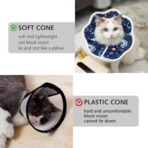 1 Stück Soft Cat Cone Collar Soft Cat Recovery Collars & Cones Pet Recovery Collar Verstellbarer Anti-Lick Cat Recovery Collar Nach der Operation schützender niedlicher kleiner Katze Wundheilung Recov