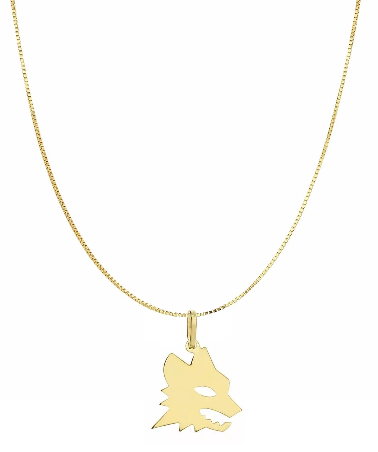 Collana Uomo Donna Lupo Lupetto Roma Stemma Squadra Argento 925 Placcato Oro 18k Fatta a Mano