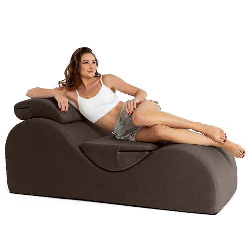 Image of Avana Luvu Lounger - Chaise Lounge Chair for Yoga, Exercise, Massage - High Density Foam - Made in the USA - Espresso