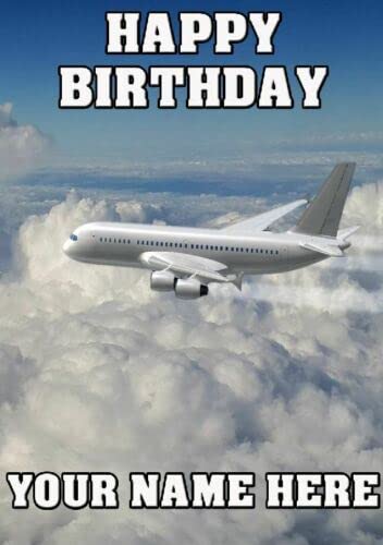 Biglietto Di Auguri Nero Con Aereo Privato, Pilota Jet, Compleanno Per Bambini E Ragazzi