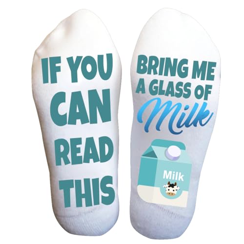 Funky Fun Milk Socks – Vegan and Vegetarian Novelty Design for Men and Women, Christmas Stocking Stuffers
