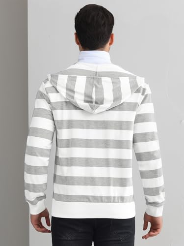 Lars Amadeus Striped Hoodie for Men's Lightweight Long Sleeves with Pockets Hooded Stripes Jackets3