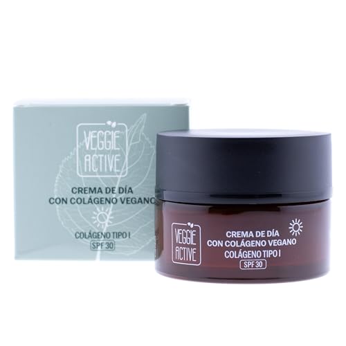 N&D Veggie Active Crema Día Facial SPF 30 con Colágeno Vegano Tipo I, Ácido Hialurónico y Vitamina C Estabilizada, Antiedad Firmeza Vegana Mujer, 50 ml