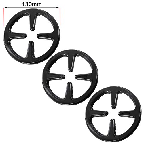 Spares2go reductor de cocina de gas Cocina Estufa cafetera Moka salvamanteles salvamanteles de (pequeña – 130 mm, pack de 3)