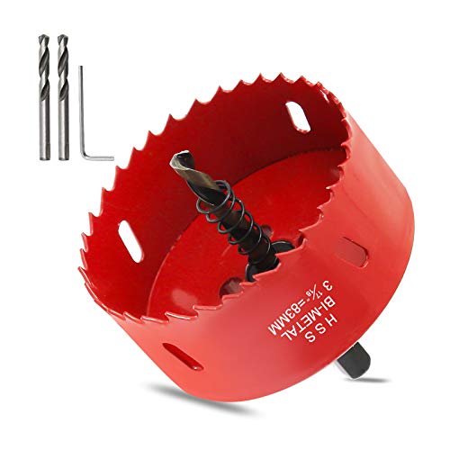 Image of Hordion Hole Saw Bi-Metal Saw Drilling Tool | with Twist Drill Bit & L Hex Wrench for Wood Plasterboard Plywood Plastic