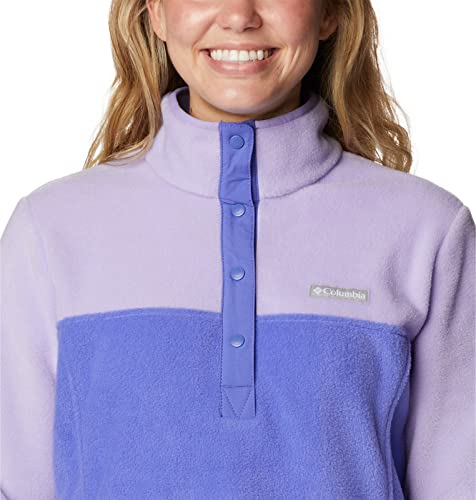 Image of Columbia Womens Benton Springs Half Snap II Pull Over Fleece Jacket, Dark Stone /Canoe /Vintage Blue, 3X