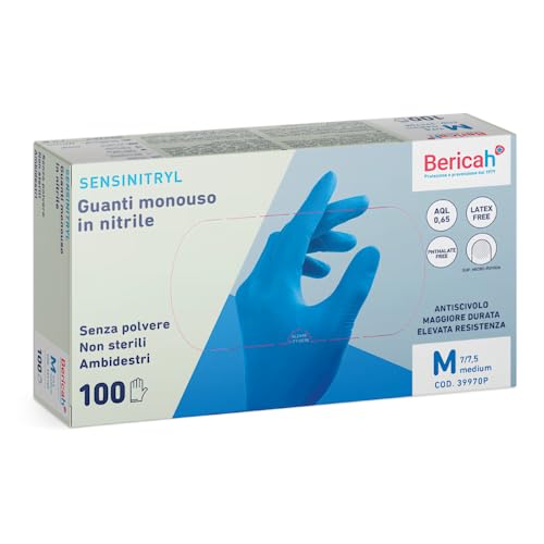 Generico Guanti in Nitrile per Reparti 100+100 pezzi box da 200 pezzi oppure 2 box da 100 pezzi secondo disponibilita o richiesta guanti monouso sensinitryl bericah