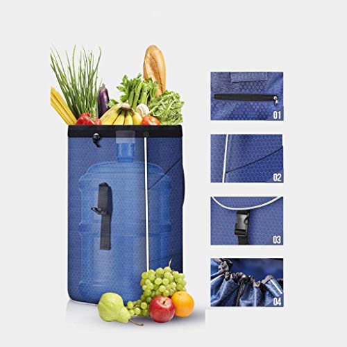 WLKINF Tragbarer Einkaufstrolley, ultraleicht, tragbar, faltbar, Aluminiumlegierung, 6 Räder, Einkaufswagen… – Bild 6