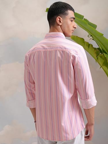 Image of Highlander Men's Slim Fit Striped Shirt | Full Sleeves | Everyday Wear Stylish Shirt for Men