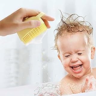 فرشاة حمام من السيليكون، فرشاة تدليك لتقشير الجسم والاستحمام مع موزع صابون، لون عشوائي