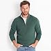 Lands' End Mens Bedford Rib Quarter Zip Sweater Deep Woodland Green Heather Regular X-Large