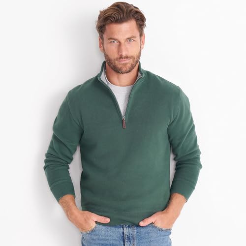 Lands' End Mens Bedford Rib Quarter Zip Sweater Deep Woodland Green Heather Regular X-Large3