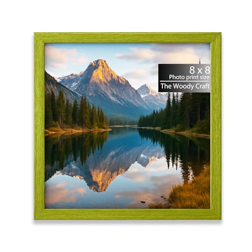 Image of Square Frame 8x8 inch | Sophisticated Photo Frames For Wall Decor | Refresh Your Wall Frames | Quality Wooden Frame | Green Wall Decor | (8x8 inch, Green)