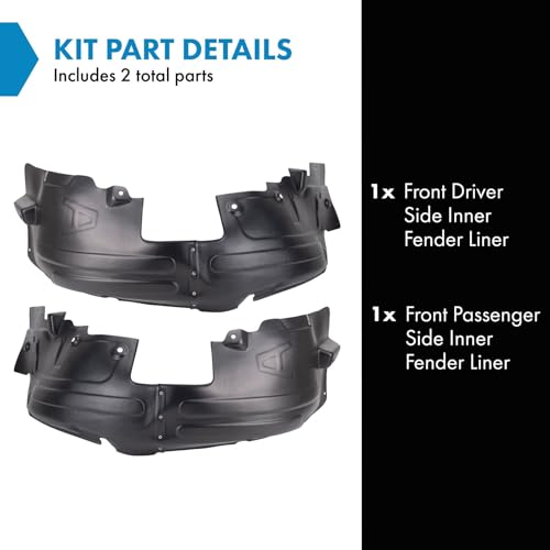Image of TRQ Front Inner Fender Liner Set Compatible with 2010-2013 Hyundai Tucson HY1248121 HY1249121