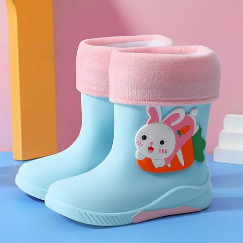 IWIHMIV Water Boots for Kids Toddler Rain Boots Girls Soft Soles Non Slip Rain Shoes Lightwight Short Rubber Rainboots3