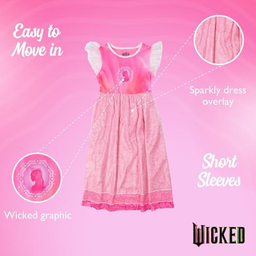Wicked Girls' Fantasy Gown Nightgown, Swirly Glinda, 2T - image 3