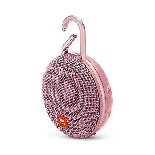 Image of JBL Clip 3, Wireless Portable Bluetooth Speaker with Mic, JBL Signature Sound, Integrated Carabiner, Vibrant Color Options with IPX7 Waterproof & AUX (Pink)