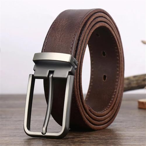 3.3Cm Wide Cowhide Leather For Men Belt Vintage Pin Buckle Jeans Men's Belts2