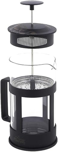 Miniatura 4 de Any Morning Cafetera, prensa francesa de vidrio de borosilicato de acero inoxidable, prensa de té para té suelto, sin BPA, resistente al calor,