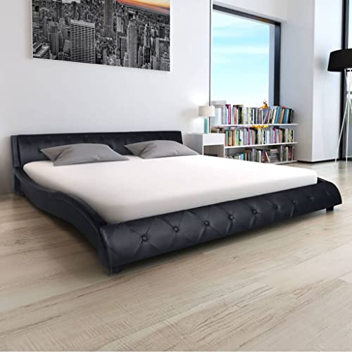 vidaXL Kunstlederbett Doppelbett Polsterbett Bettgestell Matratze 140x200cm Weiß
