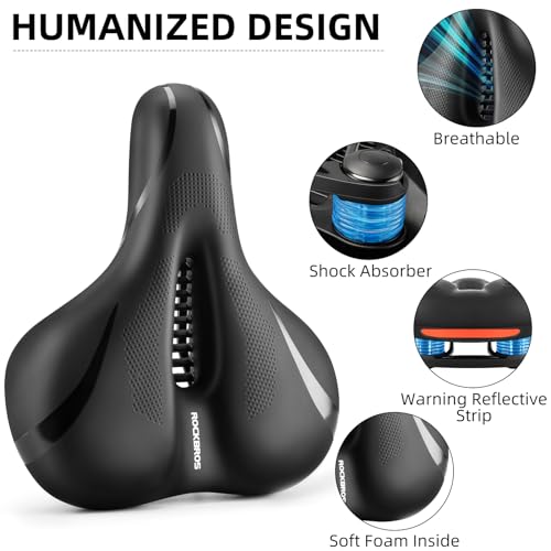 image for ROCKBROS Comfort Bike Seat - Universally Comfy Foam Bicycle Seat Fits 