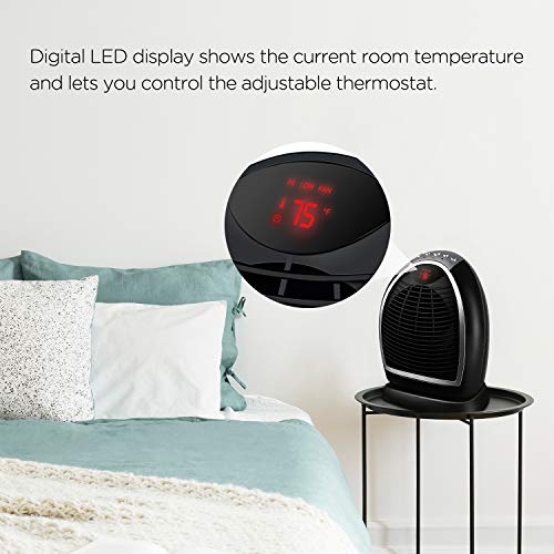 Pelonis Nf15-9En 1500W Fast Heating, Programmable Thermostat, Easy Control, Widespread, Heating & Tip-Over Switch Protection, Oscillating Digital Fan Heater #TOP2