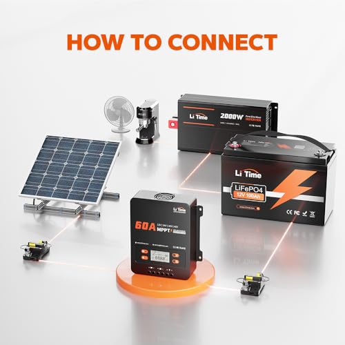 Image of LiTime 12V-48V 60A MPPT Solar Charge Controller, Max 200V PV Input