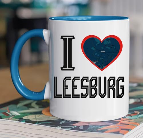 Leesburg VA State Map Coffee Mug 11oz