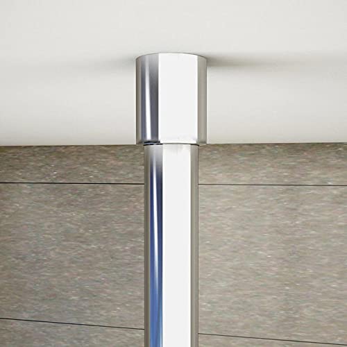 AICA barre de stabilisation au plafond extensible 203-320cm, barre de fixation cylindrique avec la finition chromée