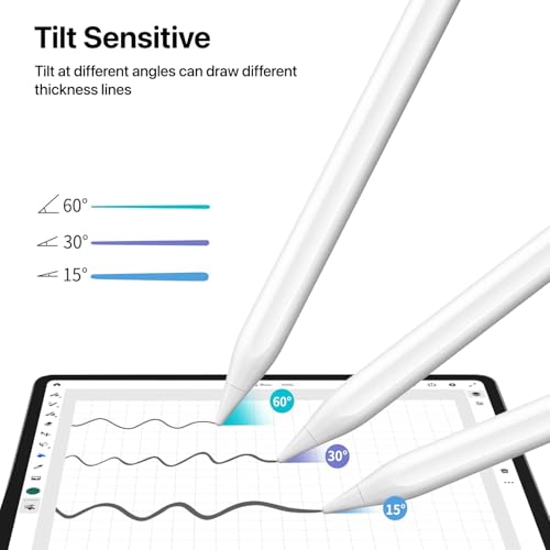 Image of eller sante Universal Stylus Pen for Touch Screen Devices Compatible with Android, iOS, Tablets & Smartphones iPad Pencil Power Display Tilt Sensitivity Magnetic Adsorption- White
