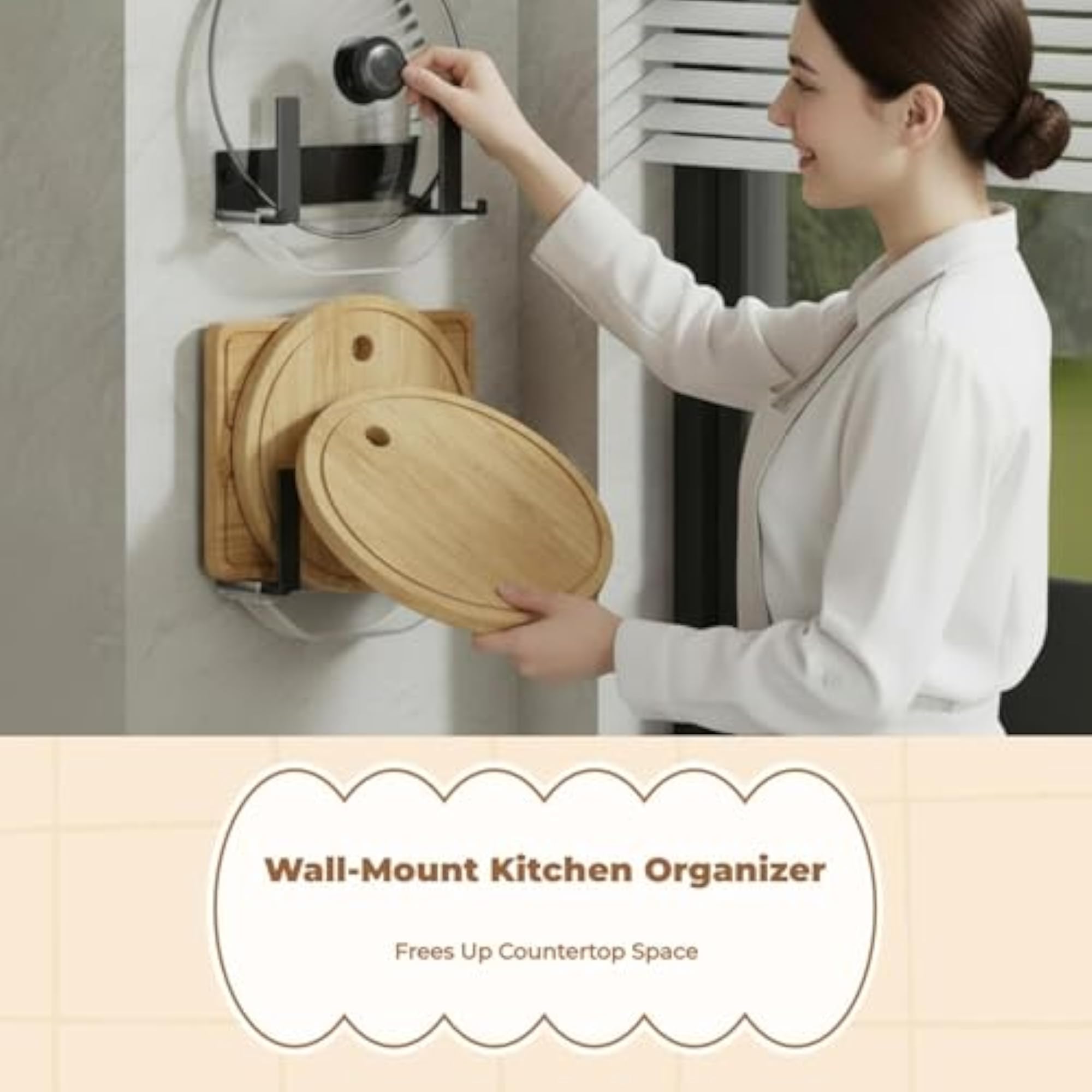 Wall-Mounted Pot Lid Rack