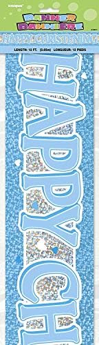 Unique Party 10877 - 12ft Prism Blue Christening Banner