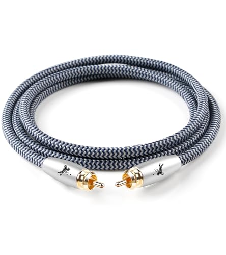 Impeto Subwoofer Digital Audio Coaxial Cable Dual Shielded Cord, 24K Gold Plated Connector RCA to RCA Stereo Cable 3.3feet/1M